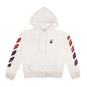 Off-White Marker Slim Hoodie white / red small